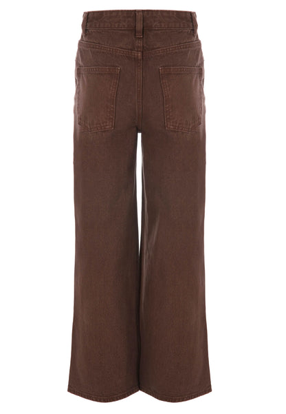 Older Girls Brown Wide Leg Jeans