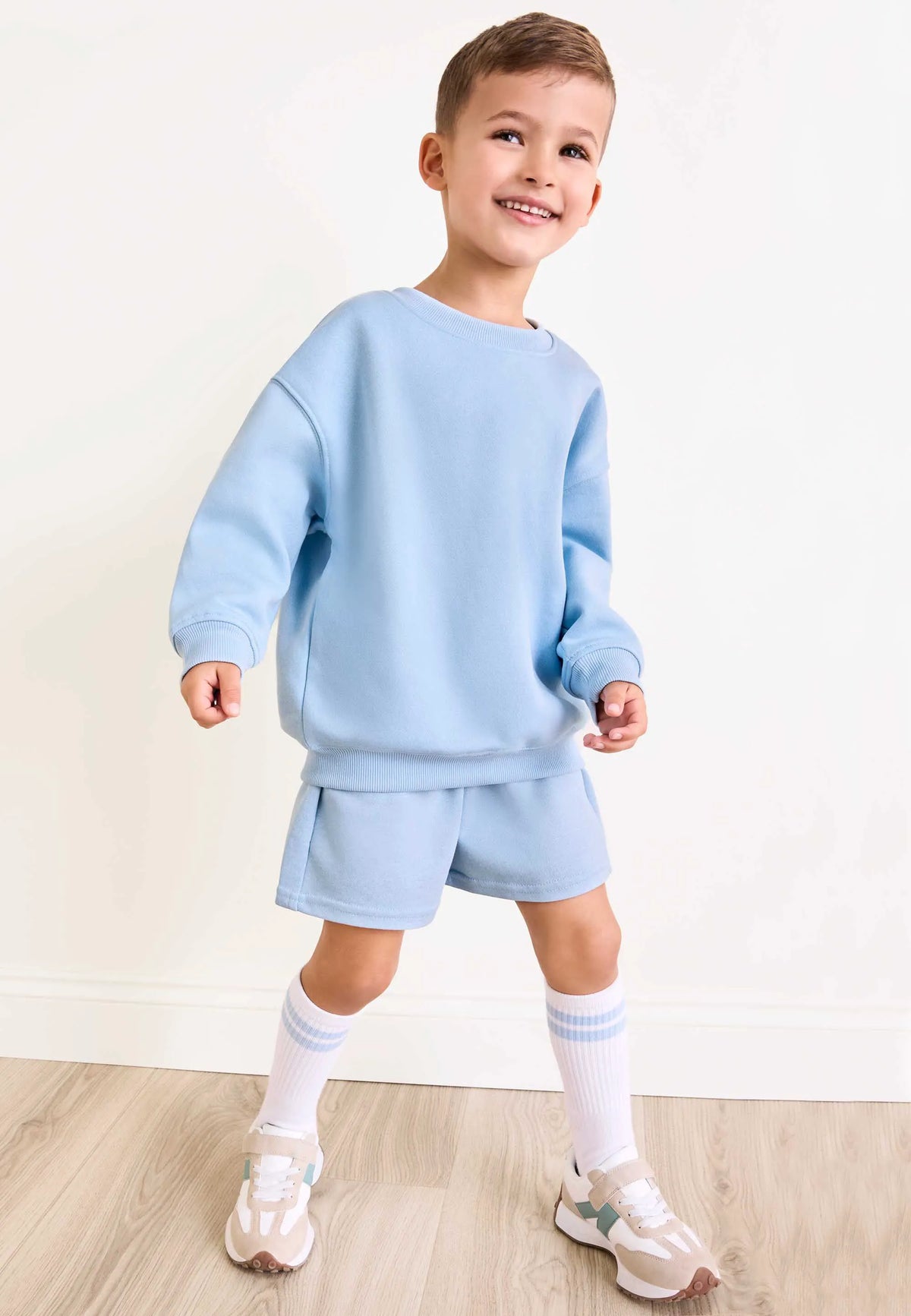 Younger Boys Blue Drawstring Sweat Shorts