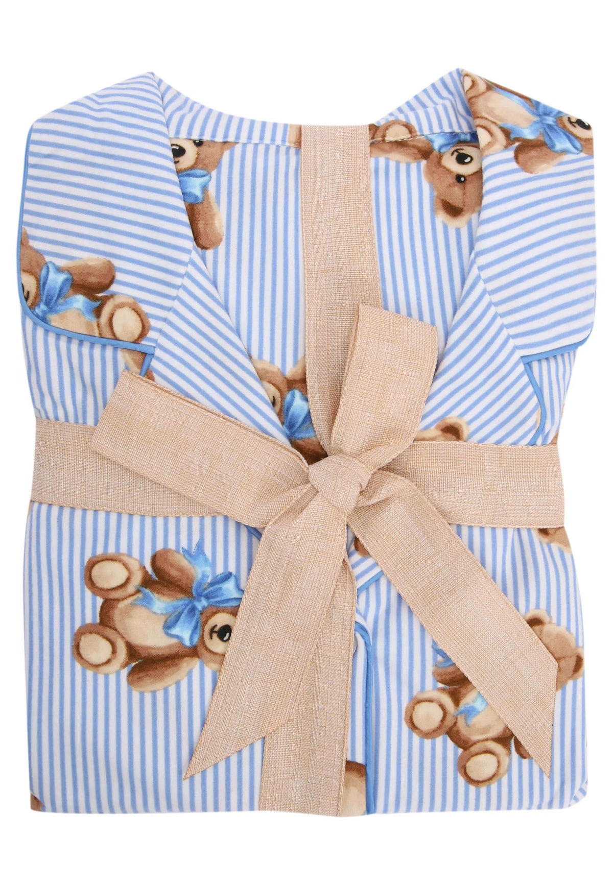 Unisex Adult Blue Stripe Bear Print Family Pyjama Set