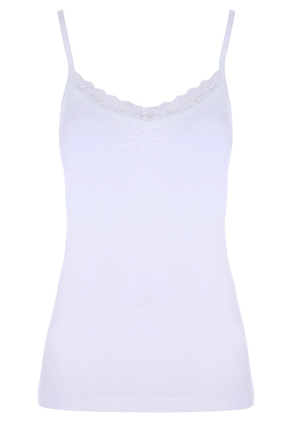 Womens White Seam Free Smoothing Cami Vest