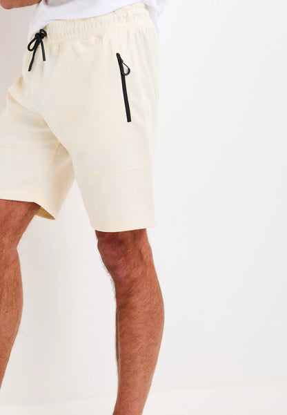 Mens Ecru Sports Sweat Shorts