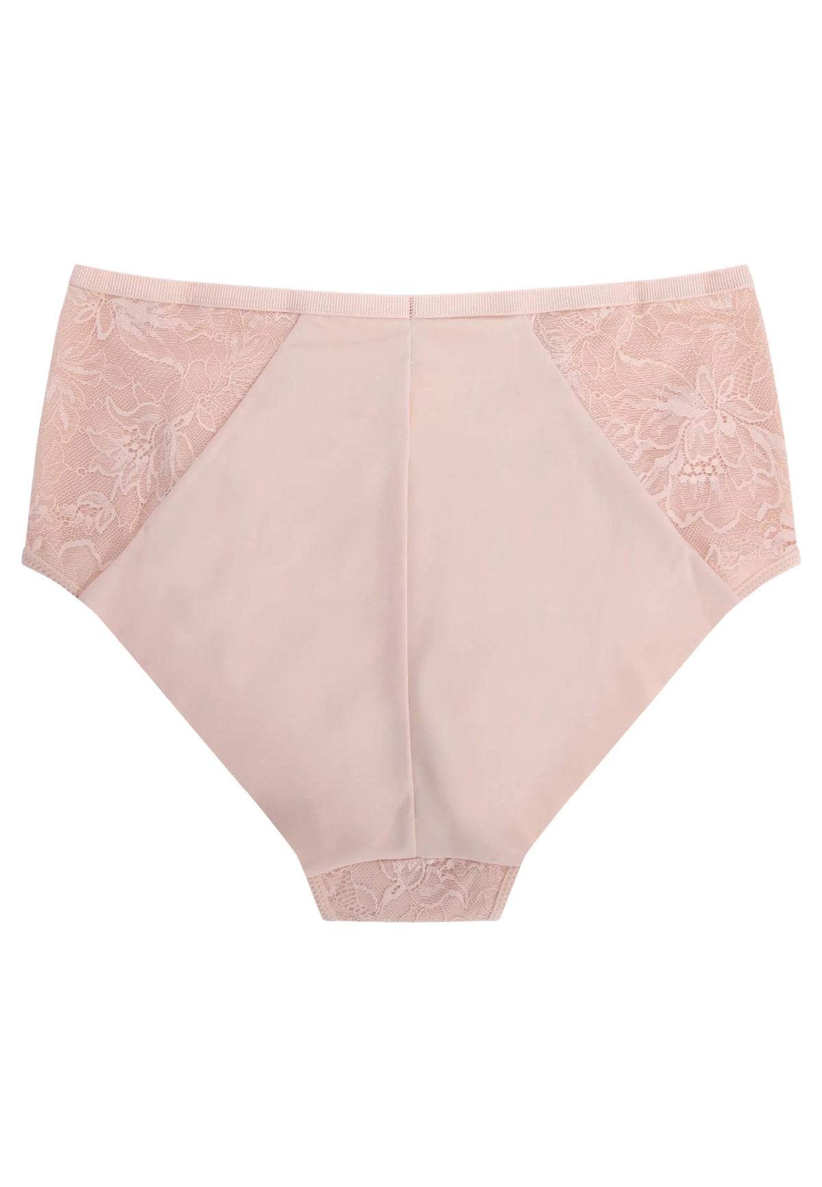 Womens Nude Floral Lace Seamless Control Briefs