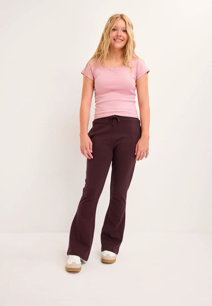 Older Girls Chocolate Brown Bootcut Joggers
