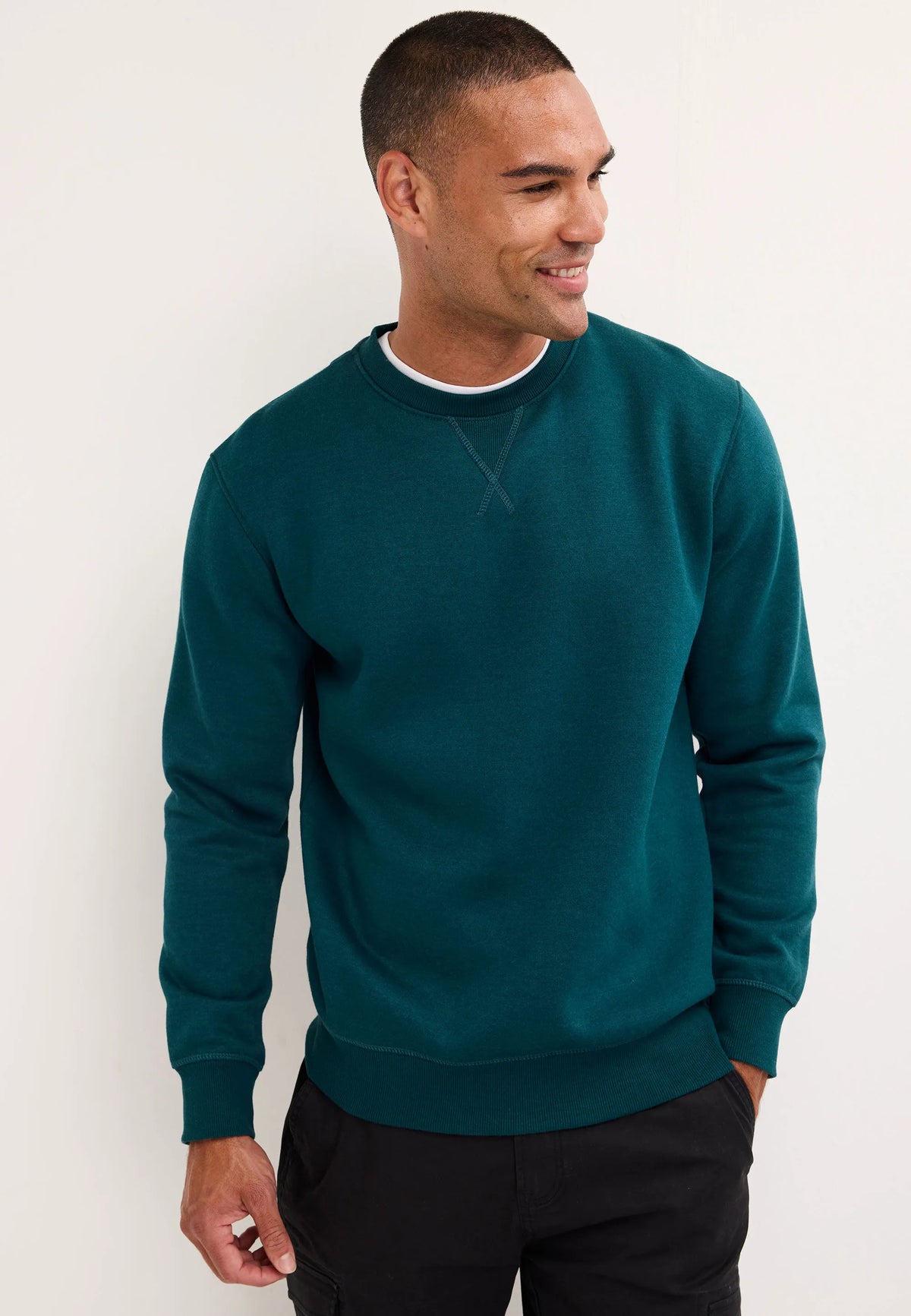 Mens Teal Cotton Rich Sweatshirt