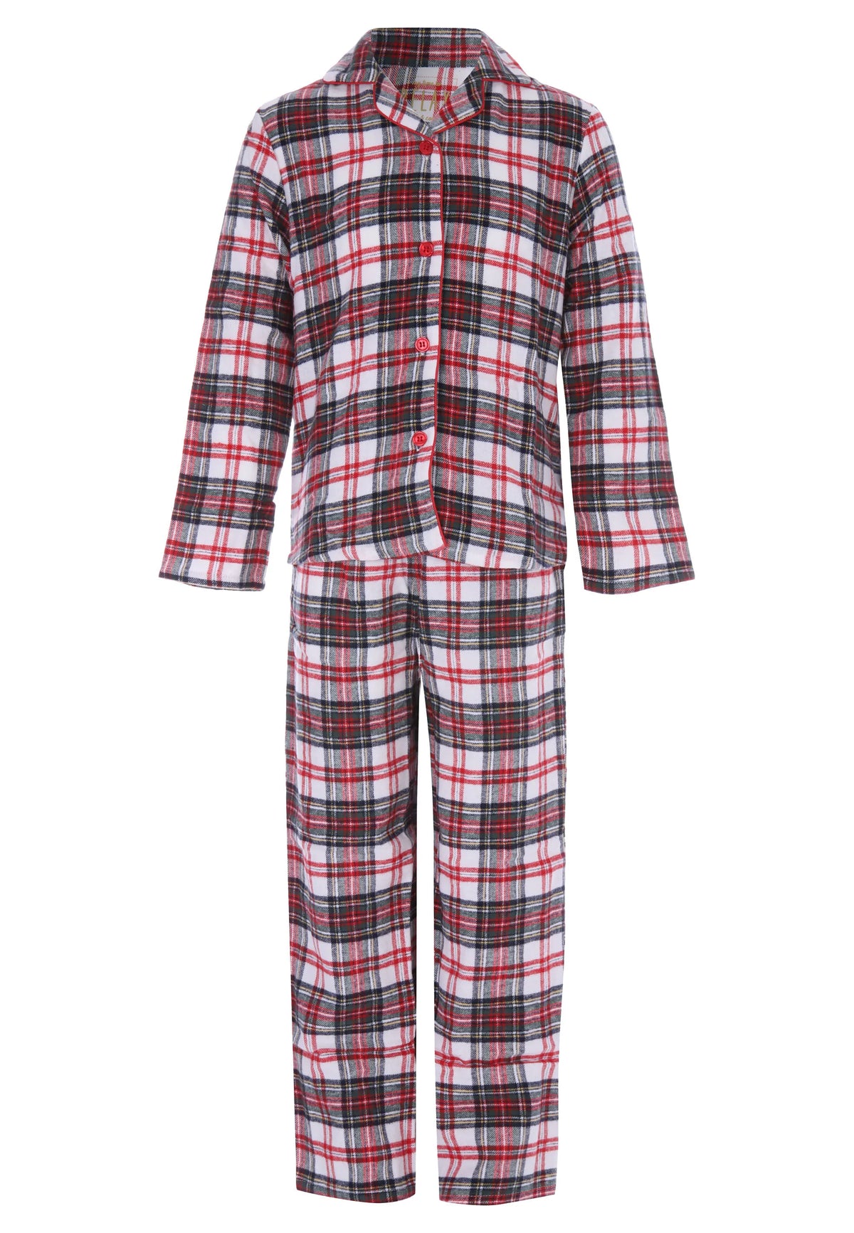 Unisex Kids Cream Check Print Cotton Family Pyjama Set