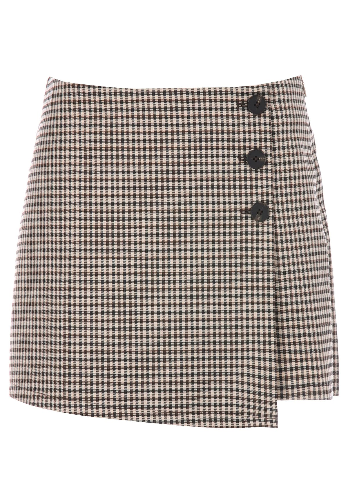 Womens Brown Check Mini Skort