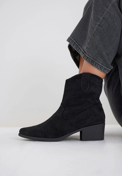 Womens Black Western Ankle Boots