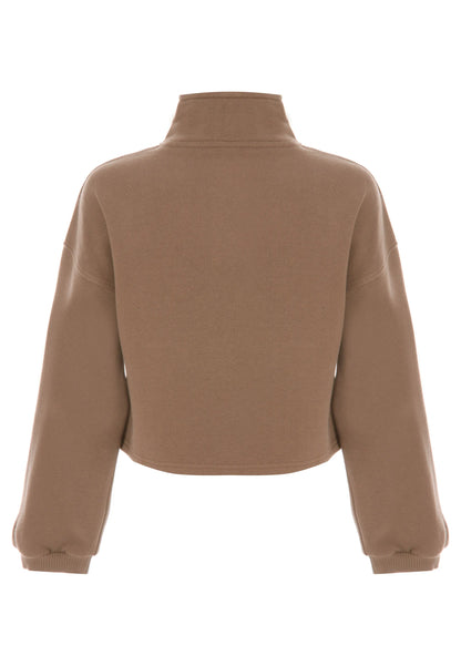 Older Girls Brown San Diego Half Zip Sweatshirt