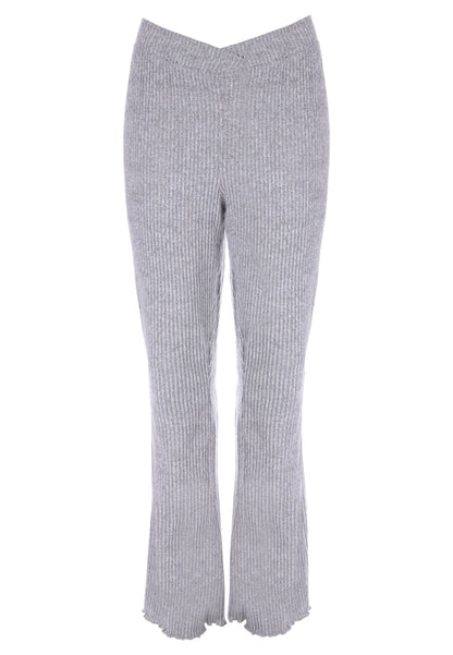 Womens Grey Ribbed Pyjama Bottoms