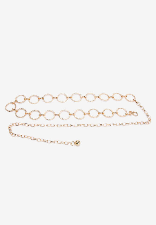 Womens Gold Circle Chain Belt