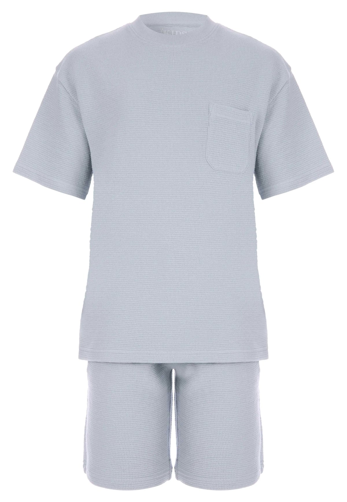 Older Boys Blue Textured T-Shirt & Shorts Set