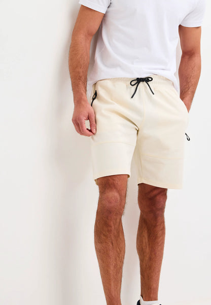 Mens Ecru Sports Sweat Shorts